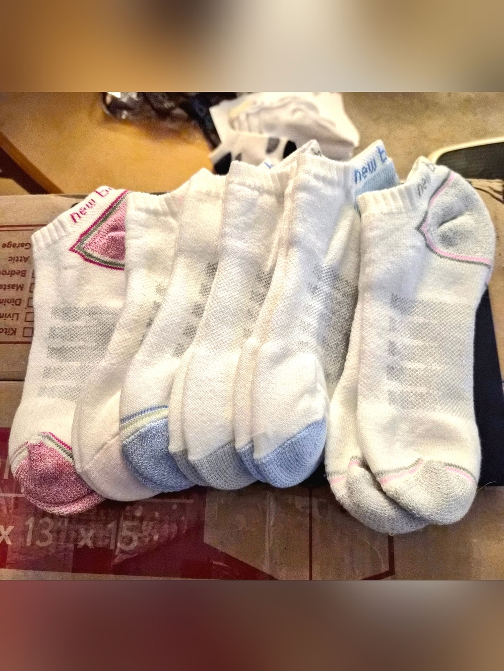 New 6 Pairs Socks Womens All Different Trims. New Balance.